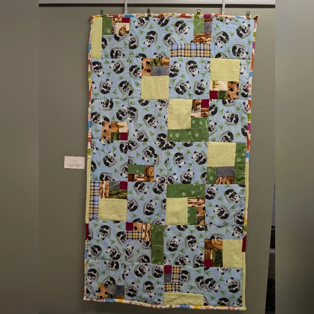 Soft Panda/Bear/Animal Flannel Baby Quilt, Bed or Tummy Time